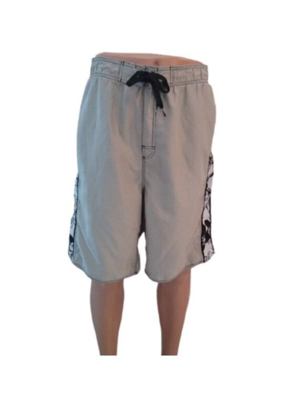 Men's Gotcha! Boardshorts, Floral Colorblock Black/White/Khaki, Size 40 waist